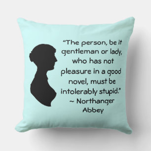Plezier in een goede roman Jane Austen Quote Kussen