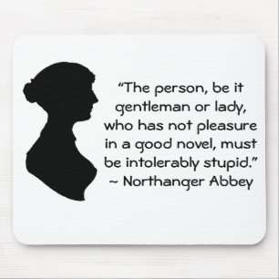 Plezier in een goede roman Jane Austen Quote Muismat