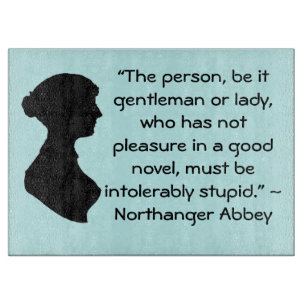 Plezier in een goede roman Jane Austen Quote Snijplank