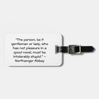Plezier in een Good Novel Austen Quote Bagagelabel