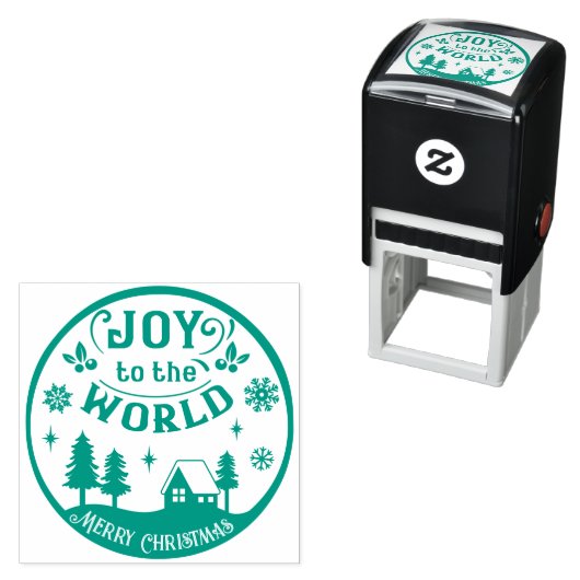 Plezier in het kerstlandschap zelfinktende stempel (In situ)