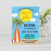 Plezier in het Sun Beach Verjaardagsfeest Kaart (Staand voorkant)