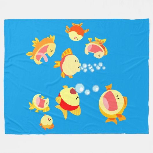 Plezier in het visreservoir (Cartoon vis) fleece (Voorkant (Horizontaal))