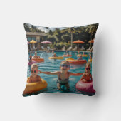 Plezier in het zwembad kussen (Achterkant)