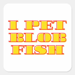 Plezier in huisdier blob vis vierkante sticker