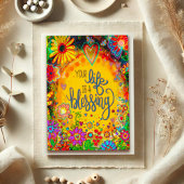 Plezier in je leven is een zegen voor bloemen kaart