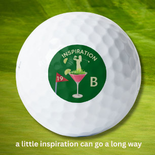 Plezier Inspirerende 19e Hole Cocktail Monogram Golfballen
