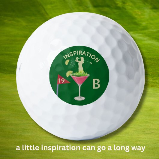 Plezier Inspirerende 19e Hole Cocktail Monogram Golfballen