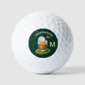 Plezier Inspirerende 19e Hole Drink Monogram Golfballen (Voorkant)