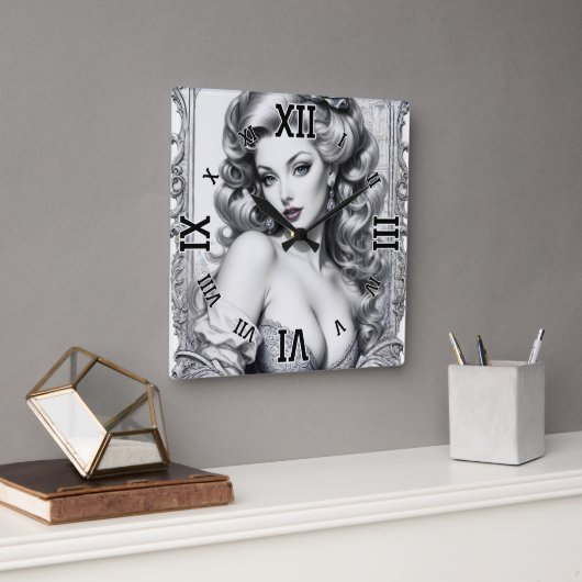 Plezier is mijn middelste naam AI Concept Art van  Vierkante Klok (Kantoor)