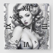 Plezier is mijn middelste naam AI Concept Art van  Vierkante Klok (Voorkant)