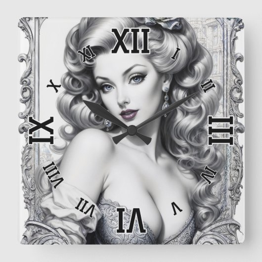 Plezier is mijn middelste naam AI Concept Art van  Vierkante Klok (Voorkant)