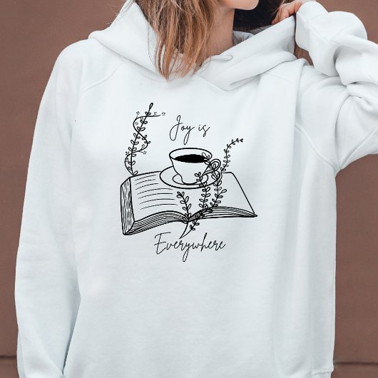 Plezier is overal koffie en boek hoodie