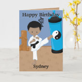 Plezier Je bent A-Maze-ing Black Boys Karate Verja Kaart (Gele Bloem)