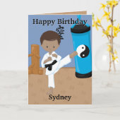 Plezier Je bent A-Maze-ing Bruin Jongens Karate Ve Kaart (Gele Bloem)