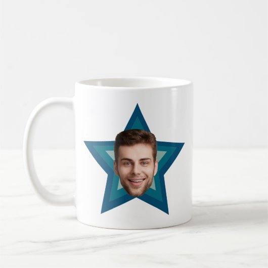 Plezier Kantoor CUSTOM Photo Cutout Retro Star Hum Koffiemok (Links)