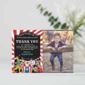 Plezier Kermis Auto Kinderen| Verjaardag Bedankkaart (Staand voorkant)