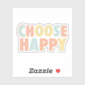 Plezier Kies Happy Gezegde Kleurrijke Typografie Sticker (Vel)