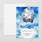 Plezier Kinderen Piraten Verjaardag Bedankkaart (Voorkant / Achterkant)