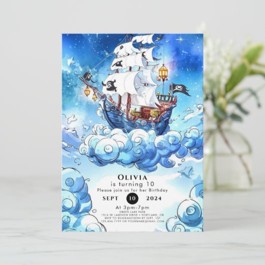 Plezier Kinderen Piraten Verjaardag Kaart (Staand voorkant)