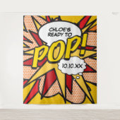 Plezier Klaar om te POPPEN Baby shower Photo Booth Wandkleed (Voorkant)