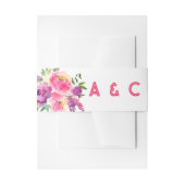 Plezier Kleurrijk Paars Fuchsia Bloemmotief Uitnodigingen Wikkel (Voorkant Voorbeeld)