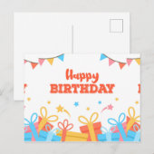 Plezier Kleurrijke Gelukkige Verjaardag Briefkaart (Voorkant / Achterkant)