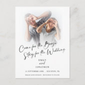 Plezier kom voor drank foto bewaar de datum aankondigingskaart (Voorkant)