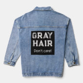 Plezier & Lachen! Grijs haar, maakt niet uit Denim Jacket (Achterkant)