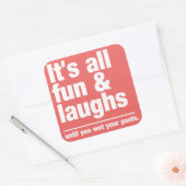 PLEZIER & LACHT aangepaste kleur stickers (Envelop)