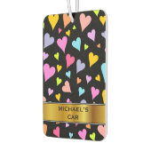 Plezier, Liefdevolle, Kleurrijke Harten Patroon &  Luchtverfrisser (Links)