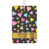 Plezier, Liefdevolle, Kleurrijke Harten Patroon &  Luchtverfrisser (Achterkant)