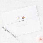 Plezier maken vierkante sticker (Envelop)