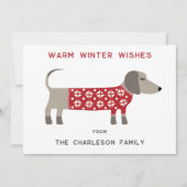 Plezier met Dackel  Feestdagenkaart (Voorkant)