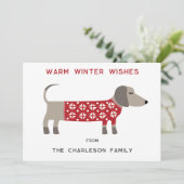 Plezier met Dackel  Feestdagenkaart (Staand voorkant)