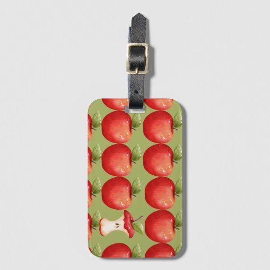 Plezier met Fruit Rode Appel Bagagelabel (Voorkant (verticaal))
