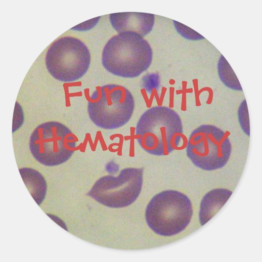 Plezier met hematologie ronde sticker (Voorkant)