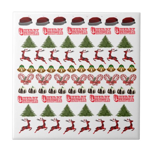 Plezier met Kerst Pattern, Tegeltje (Voorkant)