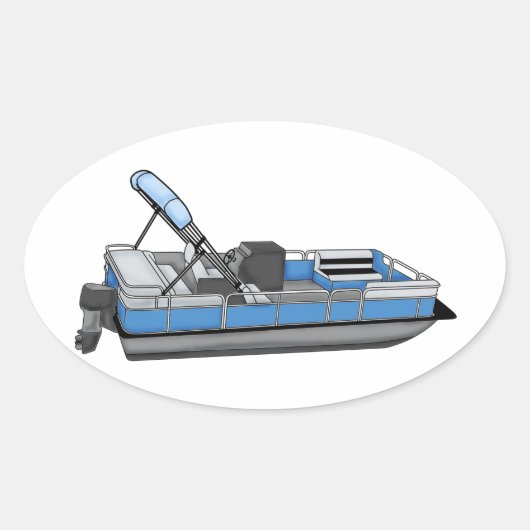 plezier met pontoon ovale sticker (Voorkant)