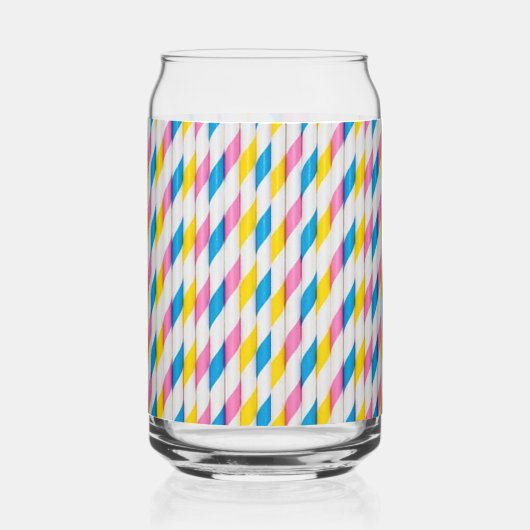 Plezier met rietjes! Drinkglazen Blikvorm Glas (Voorkant)