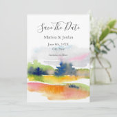 'Plezier met waterverfstreken' Abstract Save T Save The Date (Staand voorkant)