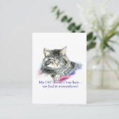 Plezier Mijn kat verliest geen haar, het is overal Briefkaart (Staand voorkant)