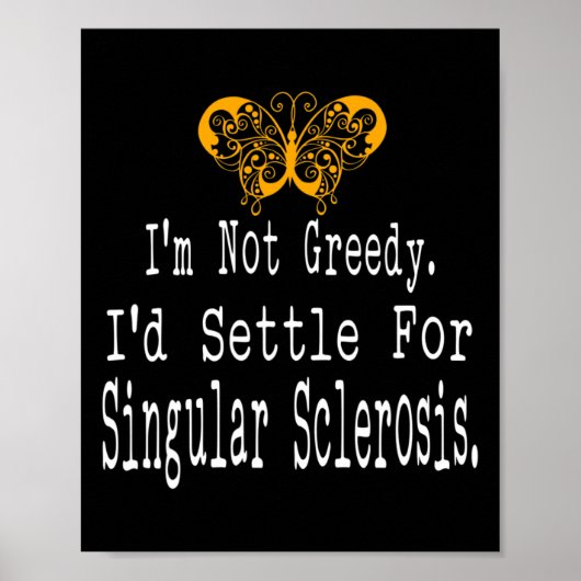 Plezier Multiple Sclerose Awareness Butterfly Onde Poster (Voorkant)