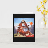 Plezier Niet Vandaag Satan Jesus Crossover Basketb Kaart (Gele Bloem)