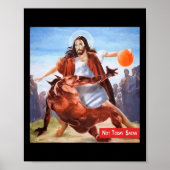 Plezier Niet Vandaag Satan Jesus Crossover Basketb Poster (Voorkant)