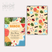 Plezier Ocean Sandy Leaf Beach Party Zomer verjaar Kaart