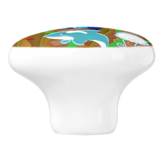 Plezier onder het zee Fish Children's Kinder Bedro Keramische Knop (Zijkant)