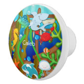 Plezier onder het zee Fish Children's Kinder Bedro Keramische Knop (Rechts)