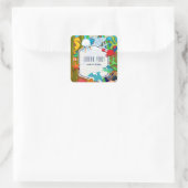 Plezier onder het zee kinderen verjaardagsfeestgun vierkante sticker (Tas)