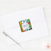 Plezier onder het zee kinderen verjaardagsfeestgun vierkante sticker (Envelop)